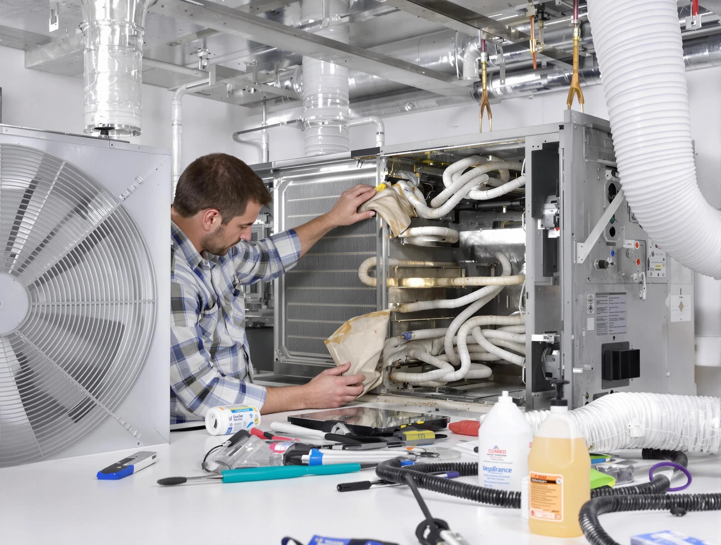 Munhall Air Duct Cleaning specialist performing precision AC coil cleaning in Munhall