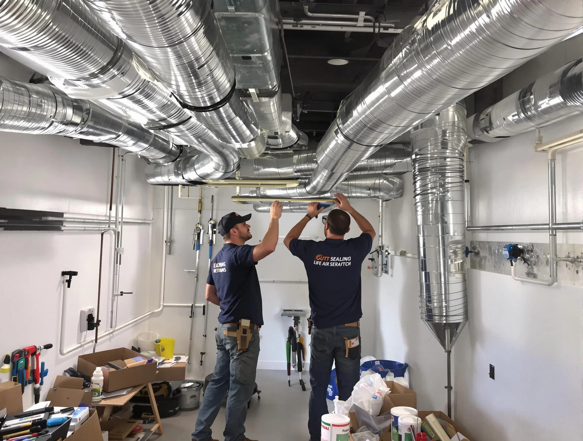 Munhall Air Duct Cleaning technician applying professional duct sealing solutions in Munhall