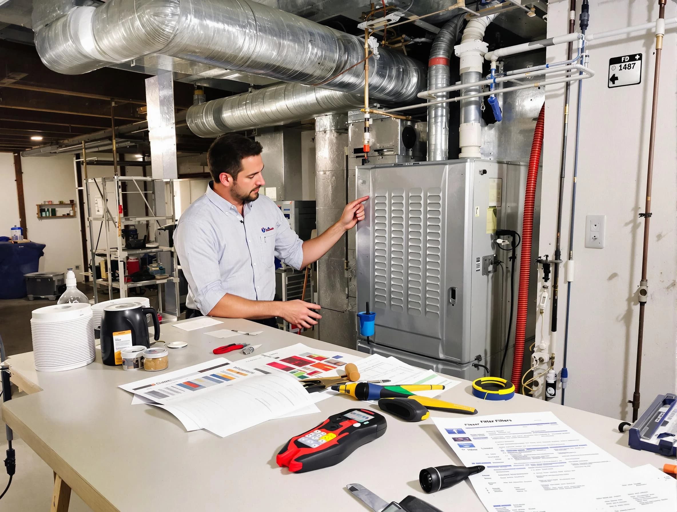 Munhall Air Duct Cleaning inspector conducting detailed filter system evaluation using professional diagnostic tools in Munhall