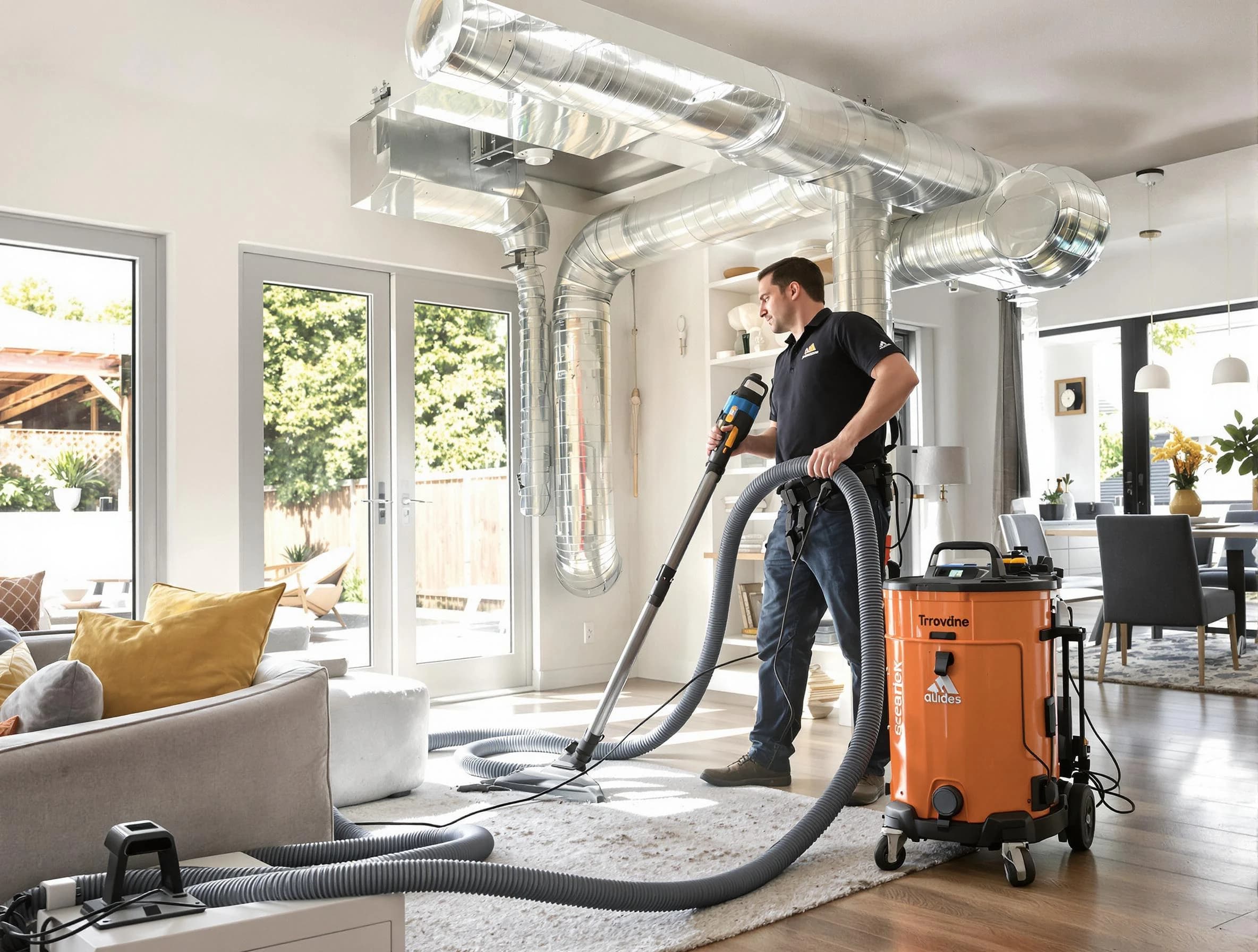 Munhall Air Duct Cleaning specialist performing thorough residential duct cleaning using advanced equipment in Munhall