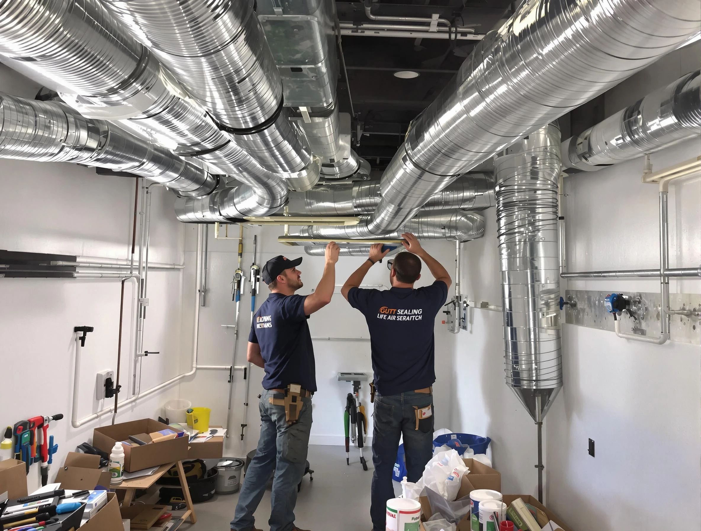 Munhall Air Duct Cleaning technician applying professional duct sealing solutions in Munhall